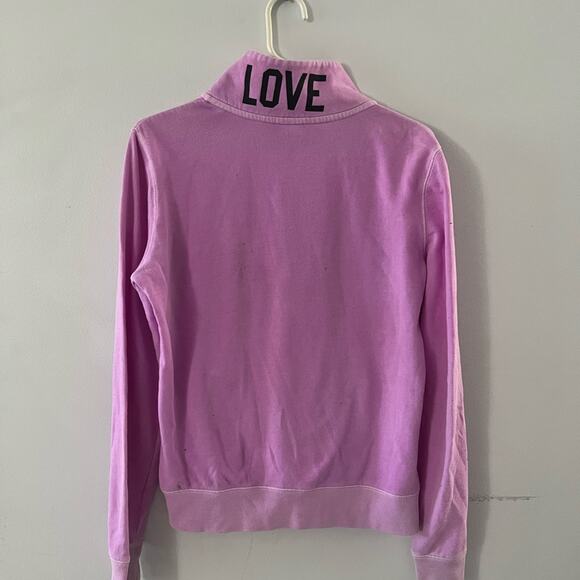 Victoria’s Secret Pink Quarter Zip Sweatshirt Y2K Purple Size Small - Picture 6 of 6